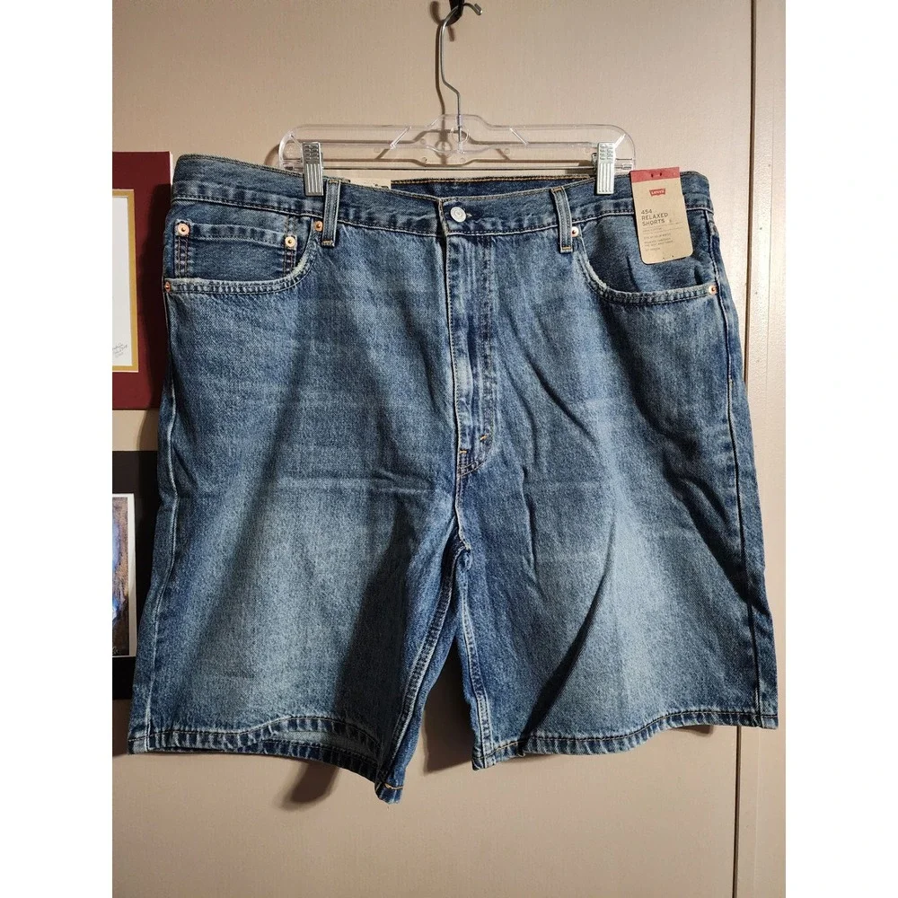 Levi's 454 Relaxed Shorts 10 Inch Inseam 42 Blue Denim